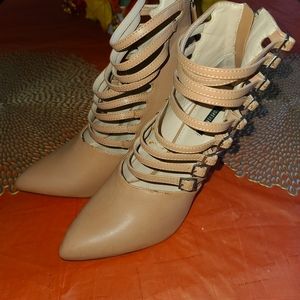 Forever 21 tan strappy heels